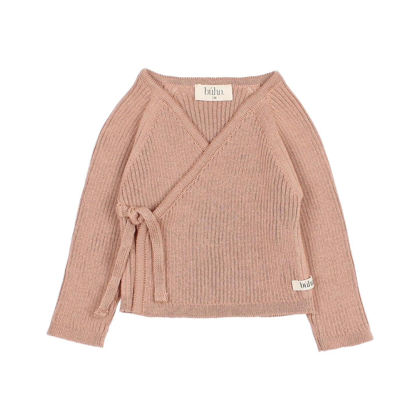 Búho BCN Newborn gekreuzter Cardigan Antic Rose