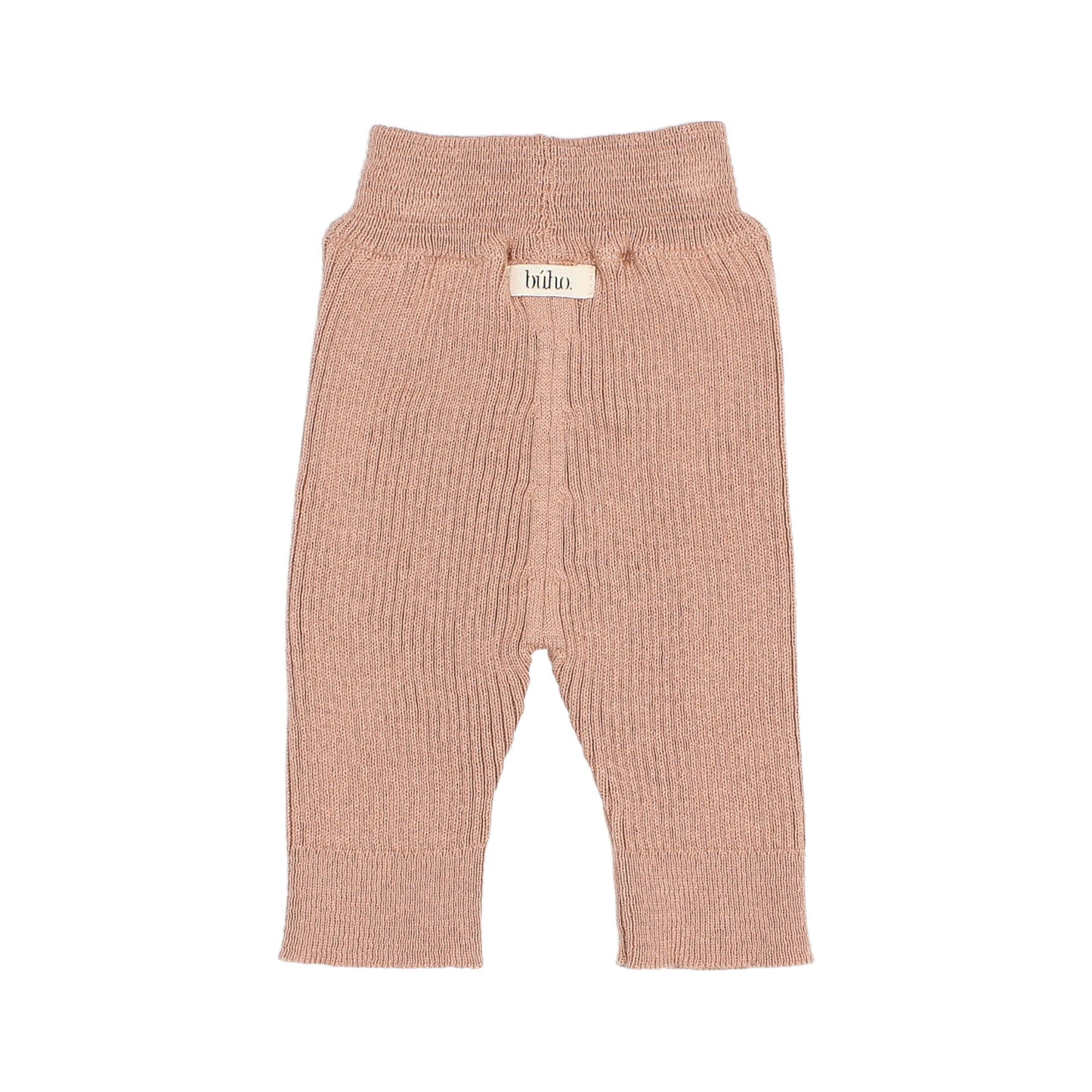 Búho BCN Newborn Rib Knit Leggings Antic Rose