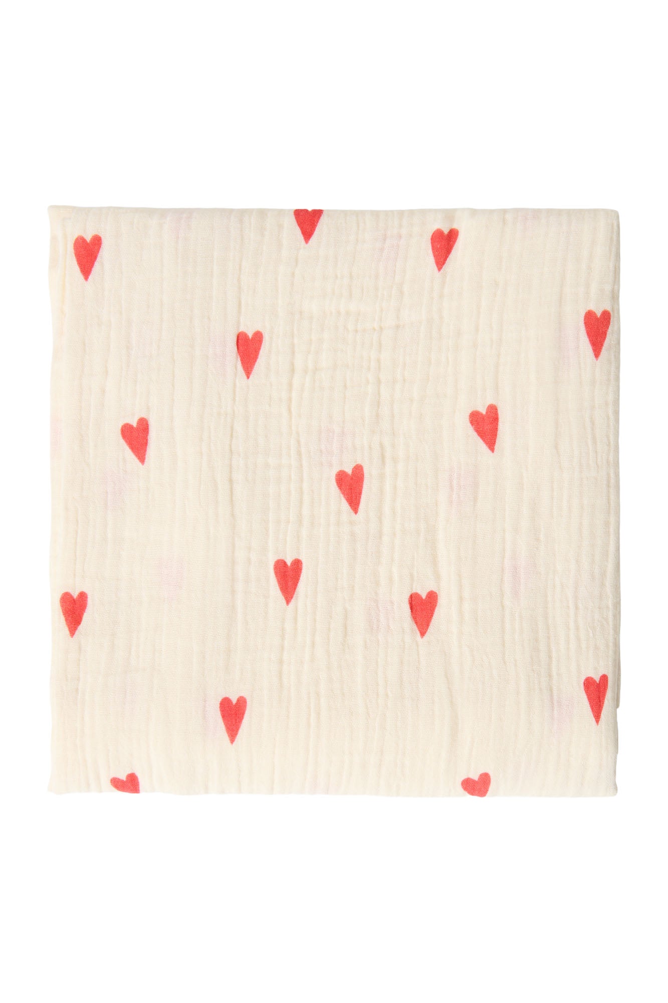 Studio Noos Musselintuch Neutral Hearts 120x120cm