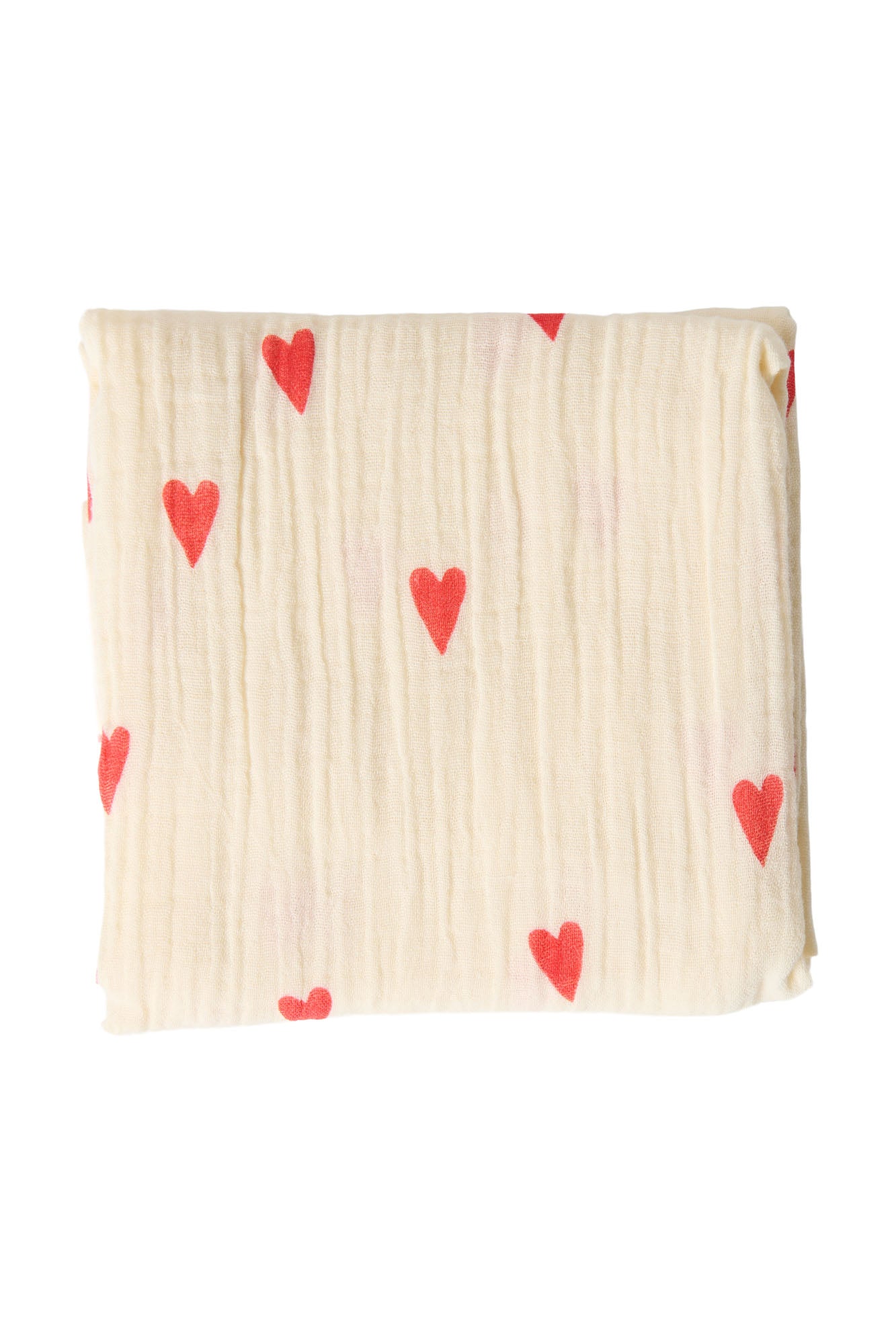 Studio Noos Musselintuch Neutral Hearts 70x70cm
