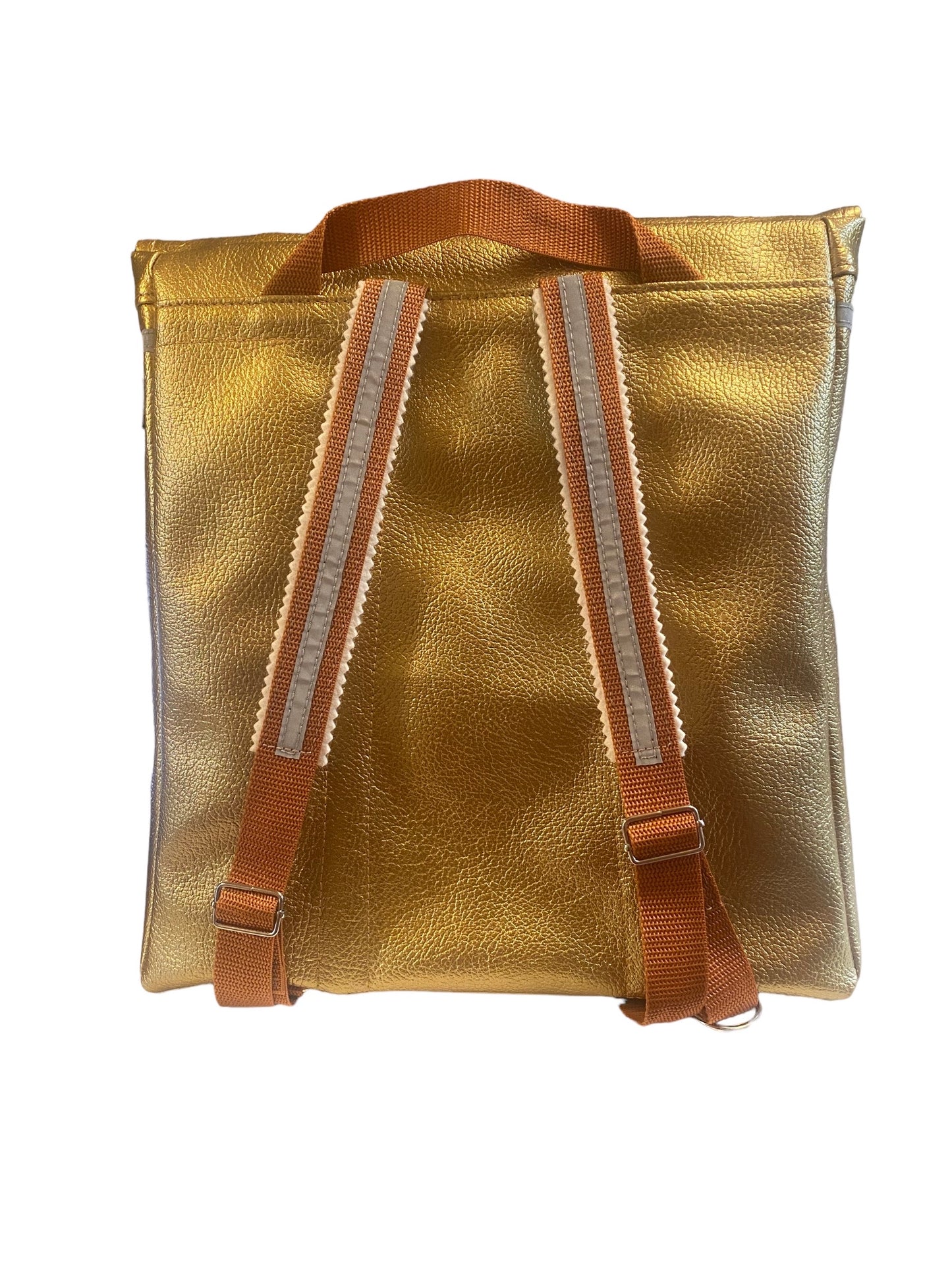 Medusa Schultasche Disco Gold mit Glitzersternen Neon