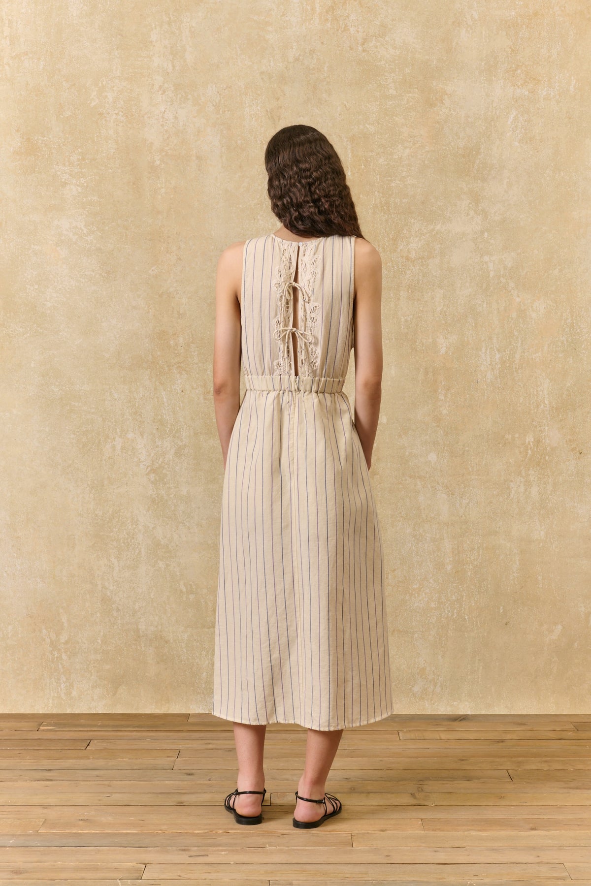 Louise Misha Kleid Ariane Navy Purple Stripes