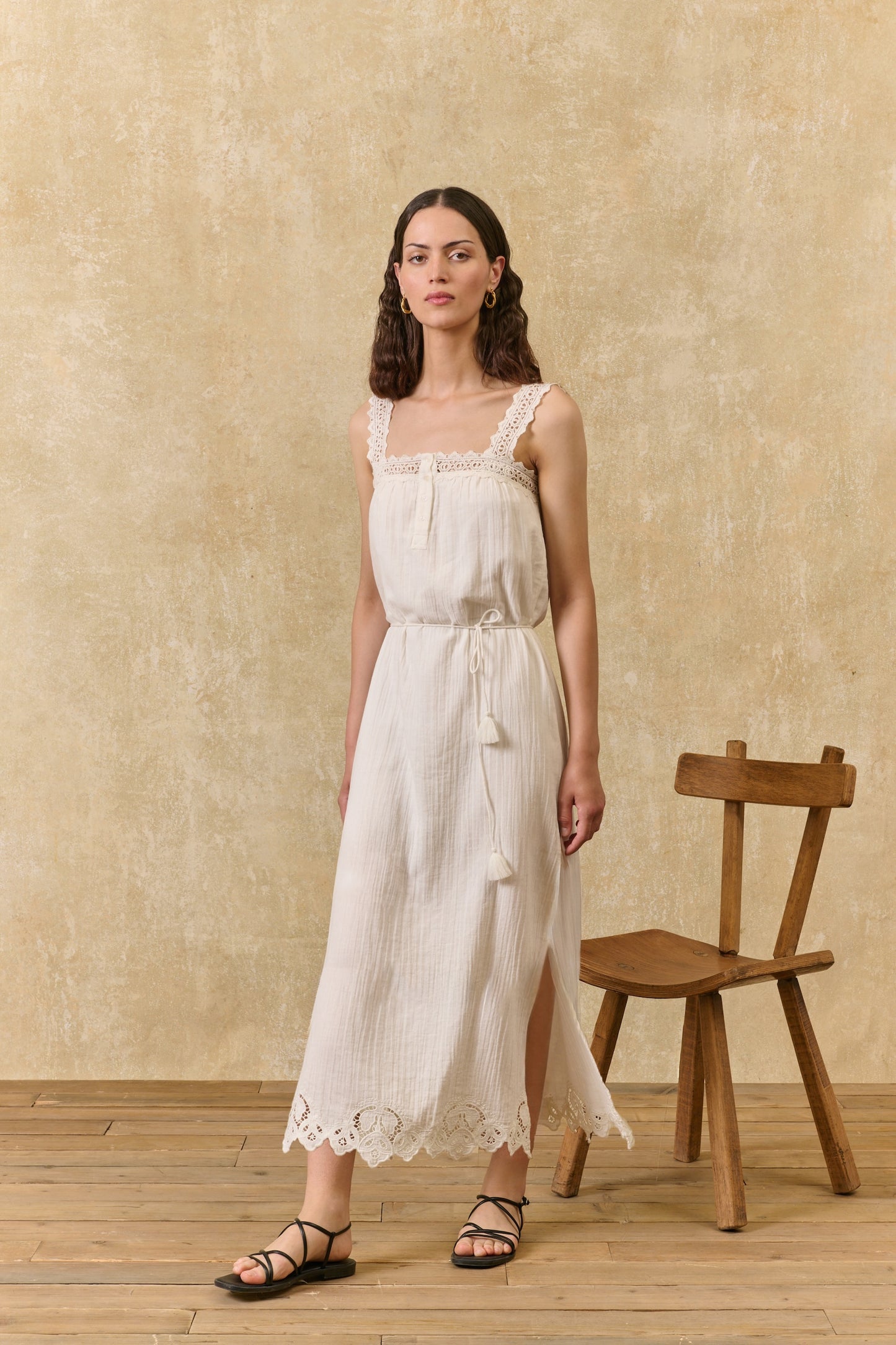 Louise Misha Kleid Madera Offwhite