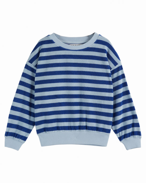 Emile et Ida Terry Sweatshirt Rayure Celeste