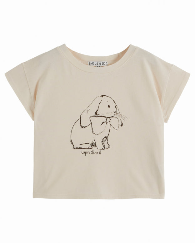 Emile et Ida T-Shirt Lapin Avril Creme