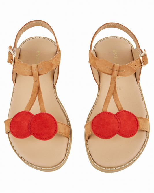 Emile et Ida Sandalen Cerises Rouge Camel
