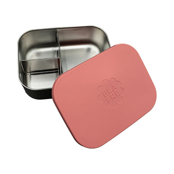 Blafre Brotdose aus Edelstahl mit rosa Deckel