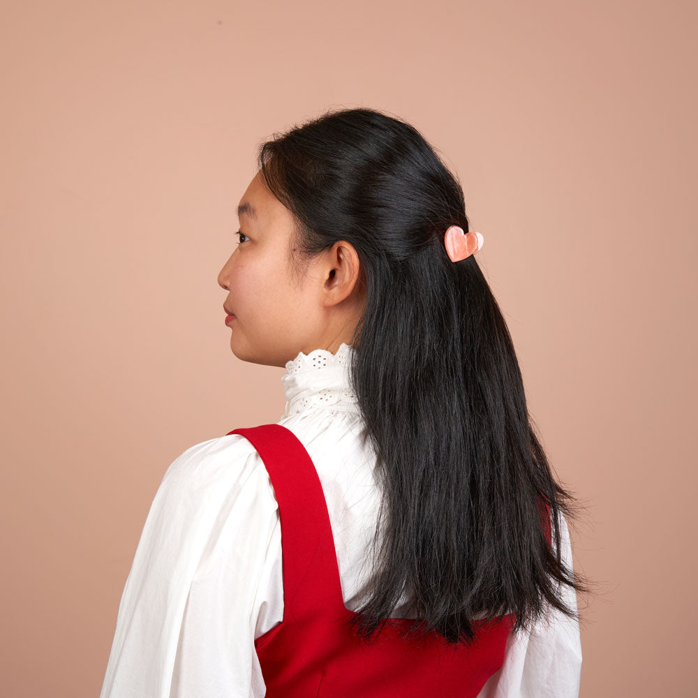 Coucou Suzette Mini Haarklammer Herz Rosé