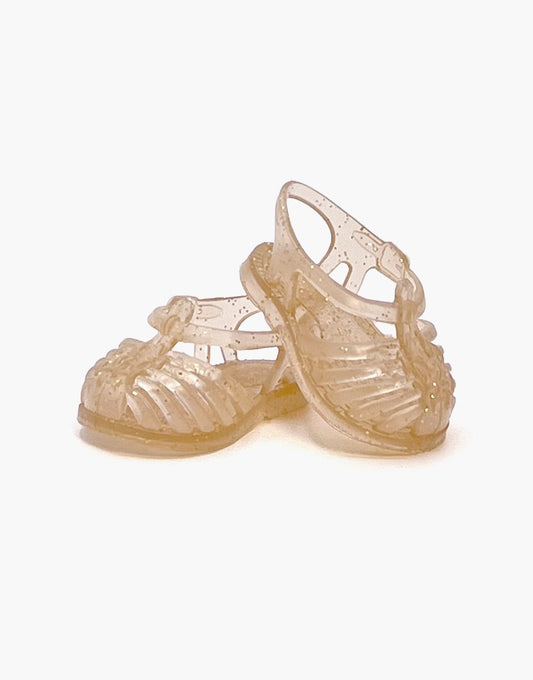 Minikane Strandsandalen „Sonne“ für Gordis-Puppe aus Paillettenkrepp