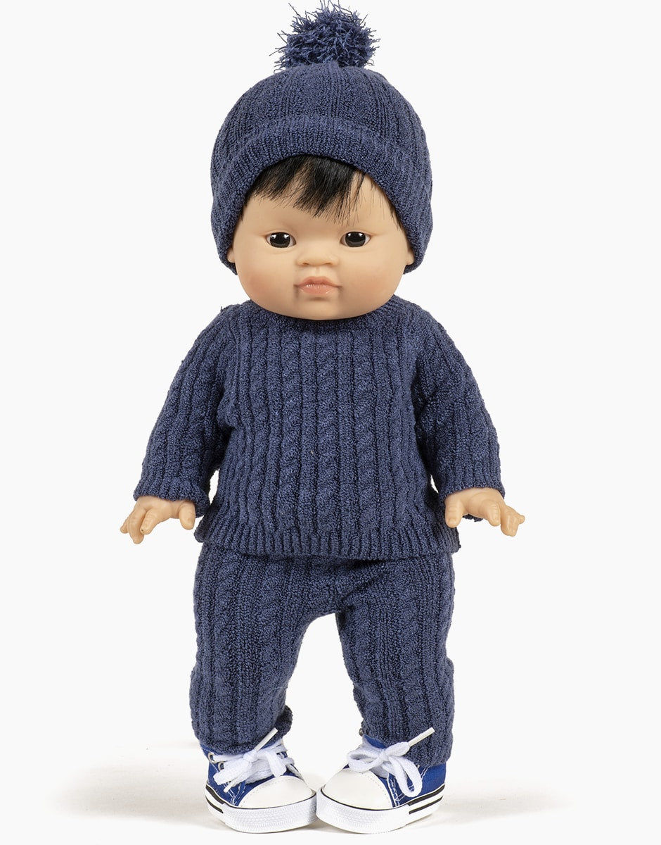 Minikane Puppen Marineblaues Sokrates Puppen-Strickset