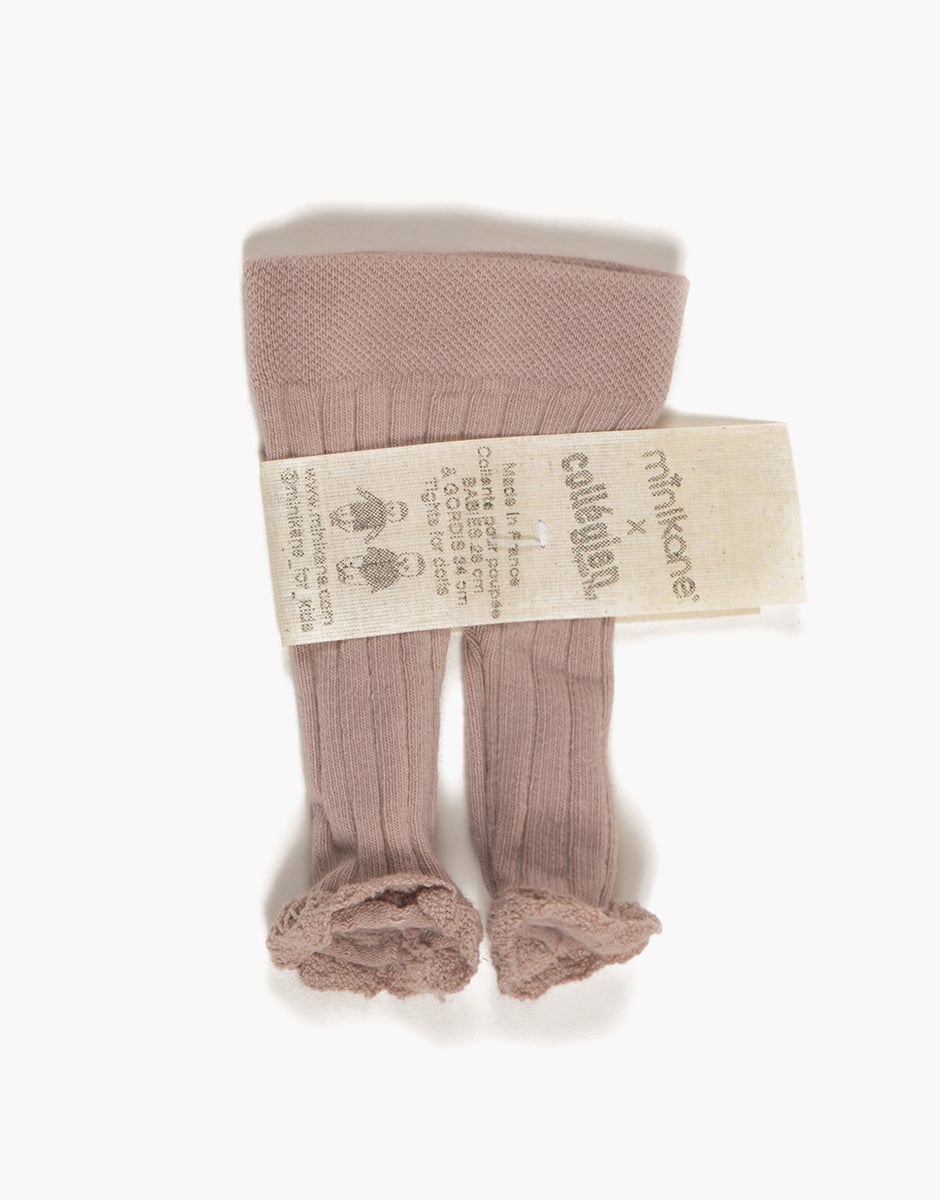 Minikane X Collégien Chloé – Strumpfhose ohne Fuß und Rüschen in Altrosa