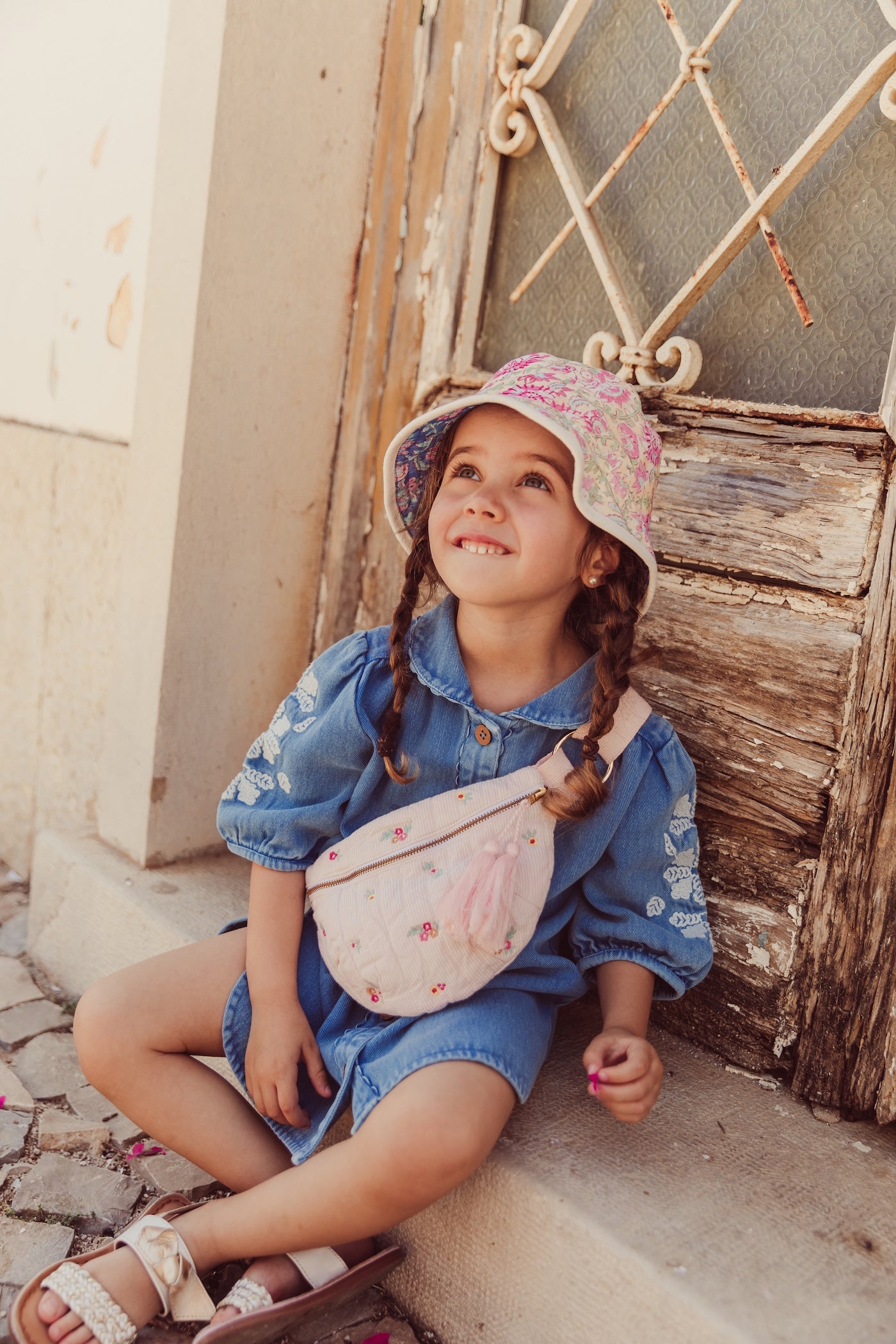 Louise Misha Gürteltasche Bobby Pink Bouquet Stripes