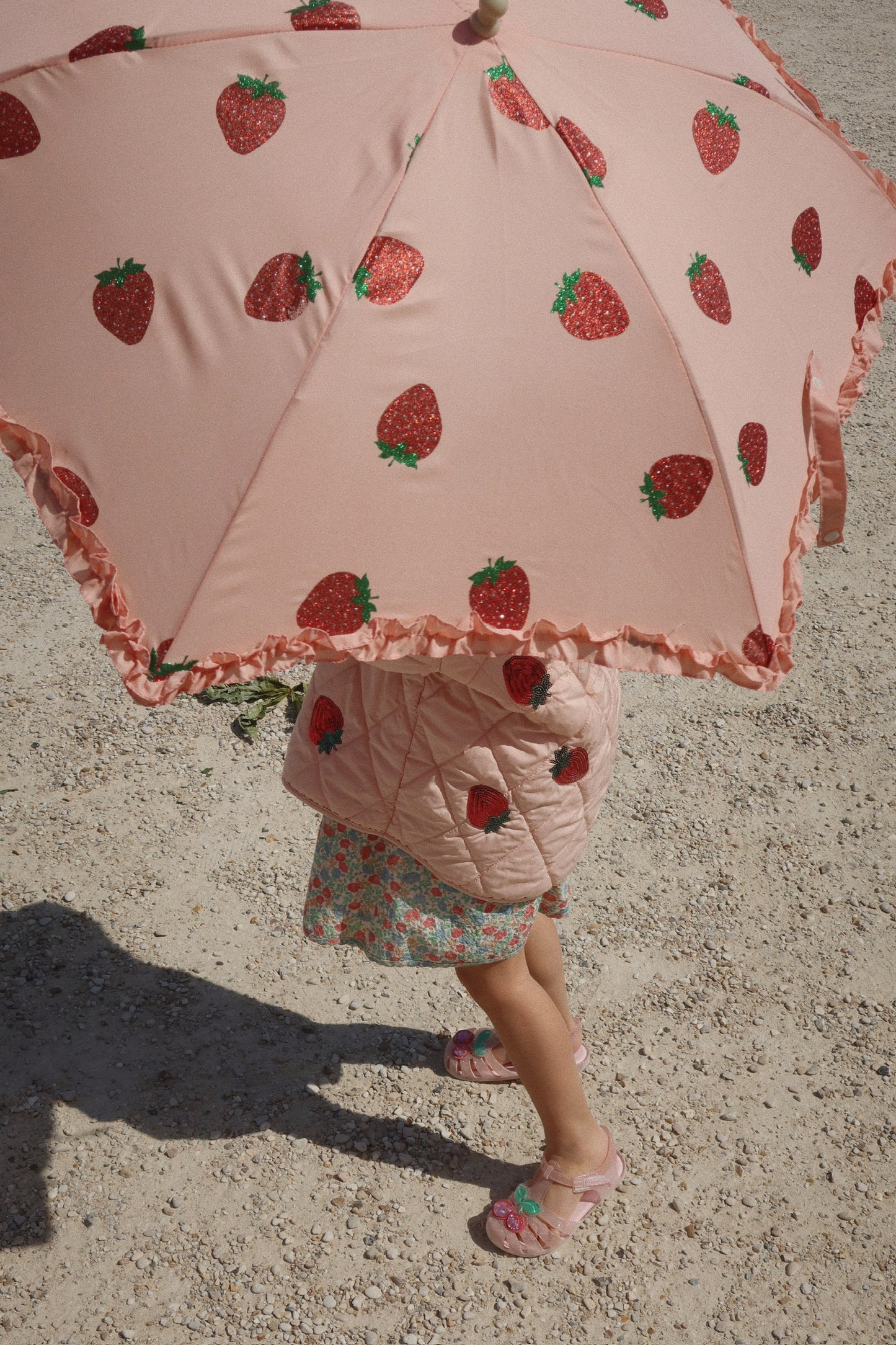 Konges Sløjd Frill Regenschirm Strawberry Glitter