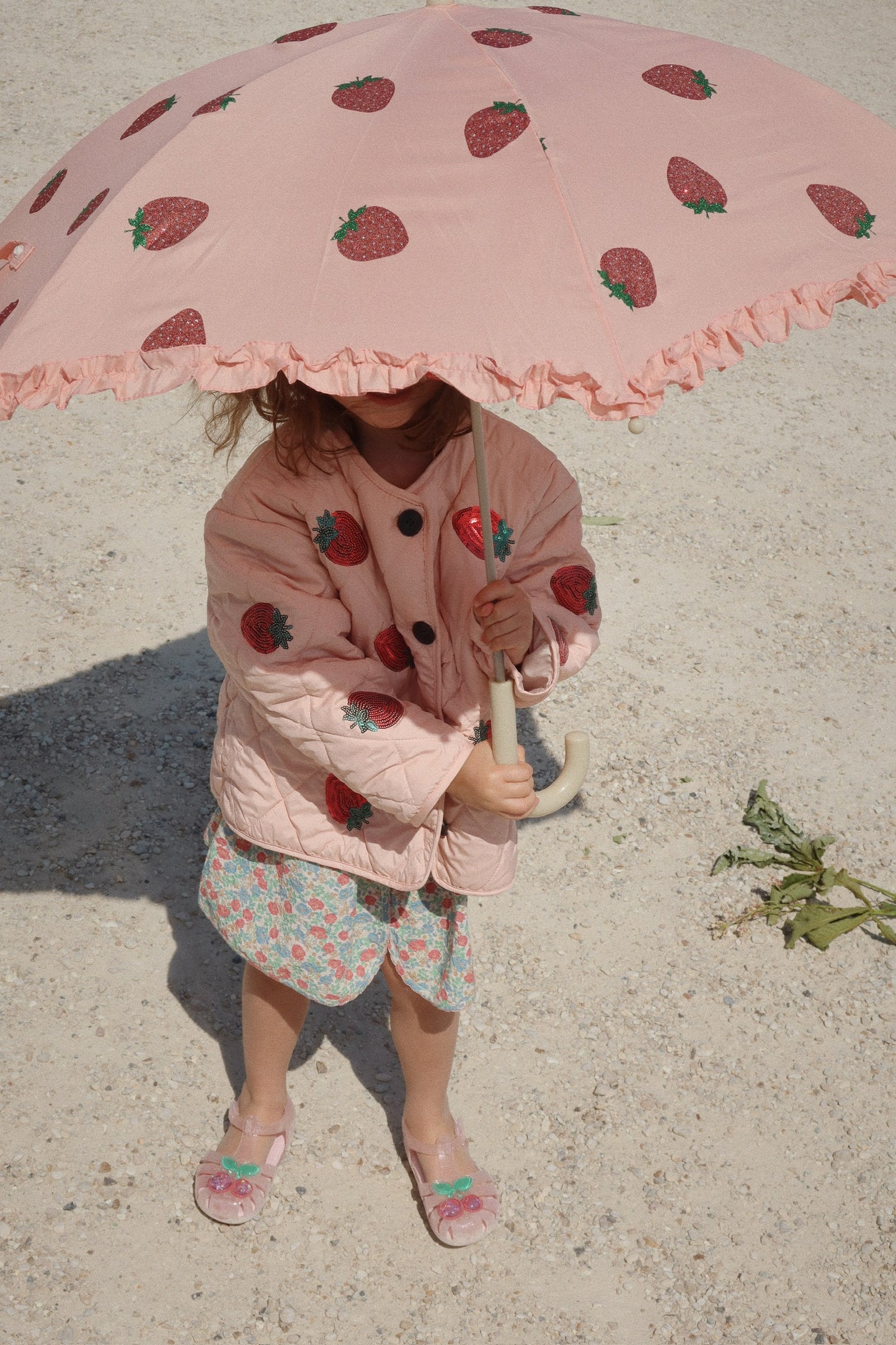 Konges Sløjd Frill Regenschirm Strawberry Glitter