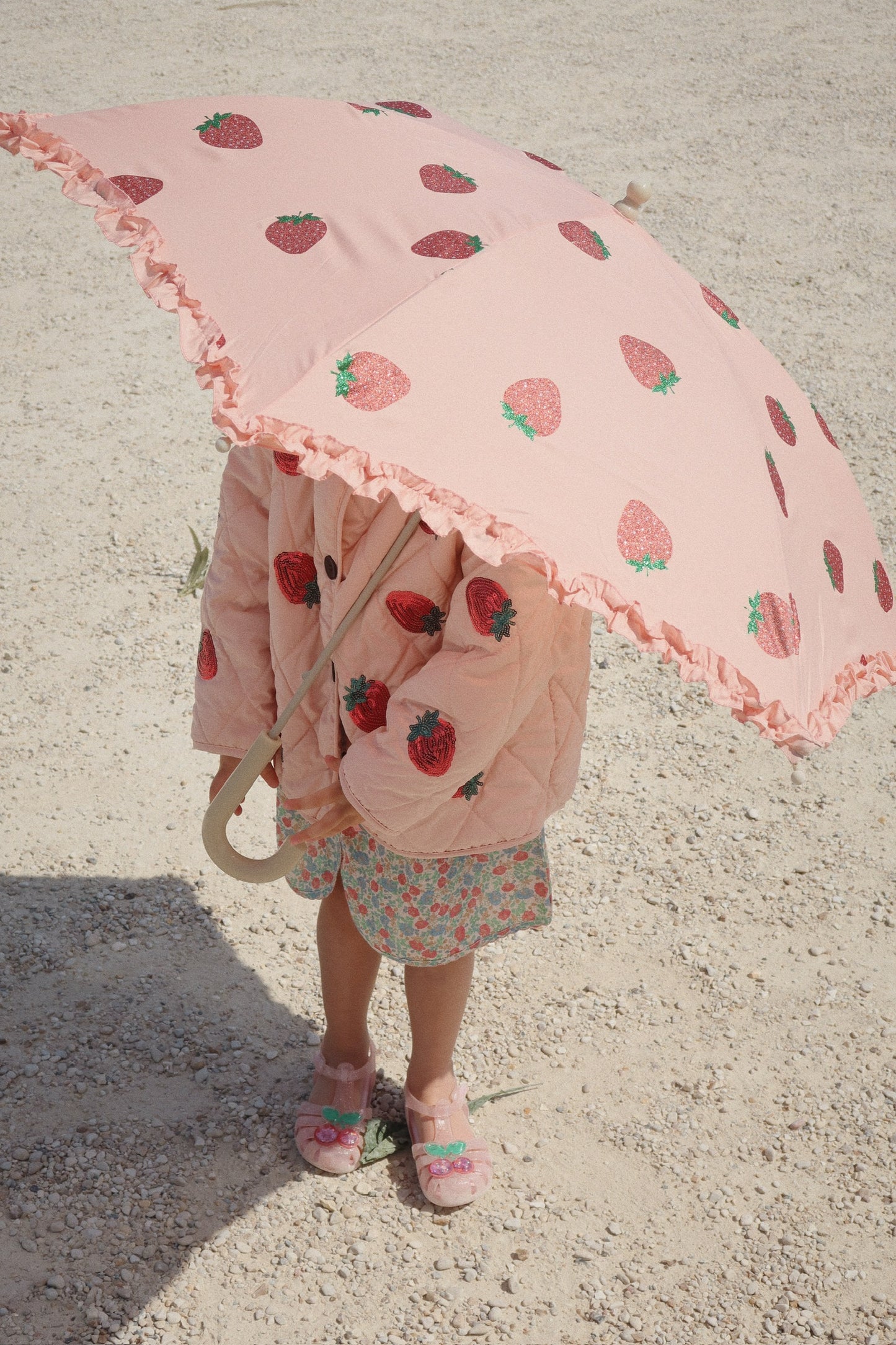 Konges Sløjd Frill Regenschirm Strawberry Glitter