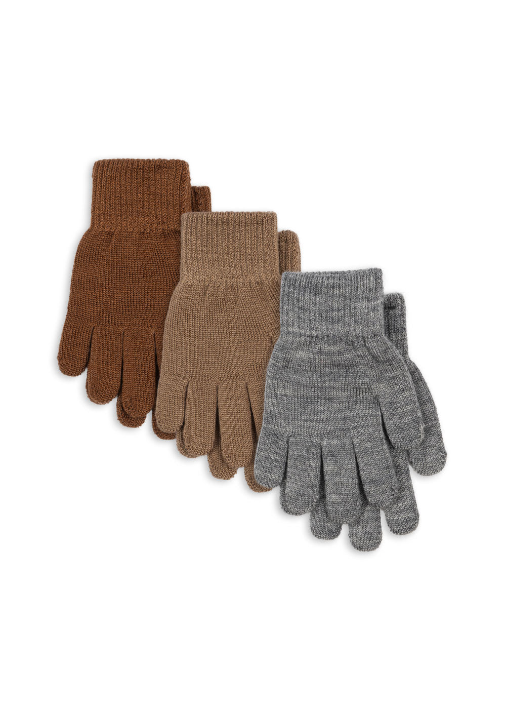 Konges Sløjd 3er Pack Filla Handschuhe Grey Melange/Beige/Brown