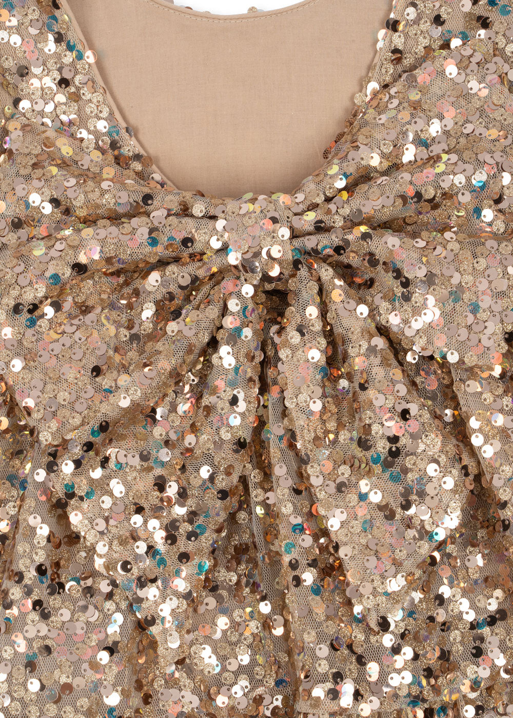 Konges Sløjd Lila Pailletten Kleid mit Schleife Gold Glitter
