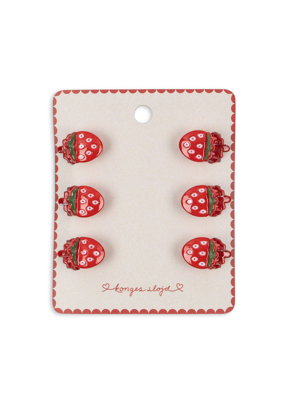 Konges Sløjd 6er Pack Mini Haarspangen Strawberry