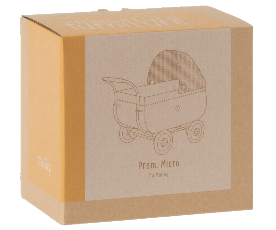 Maileg Kinderwagen gelb