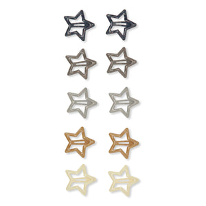 Konges Sløjd 10er Pack Junior Haarclips Star Glitter Blue