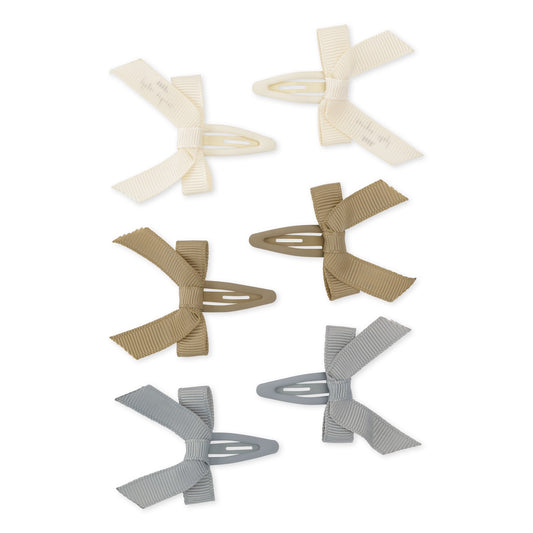 Konges Sløjd 6er Pack Haarclips mit Schleife Blue