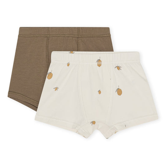 Konges Sløjd Basic 2er Pack Boy Boxershorts Lemon/Shitake