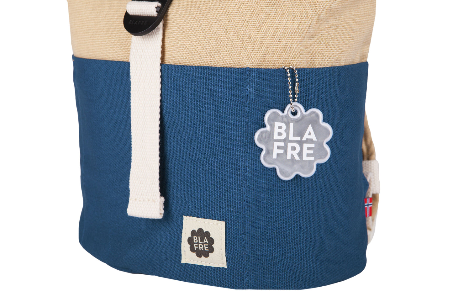 Blafre Rucksack Rolltop Blau/Beige