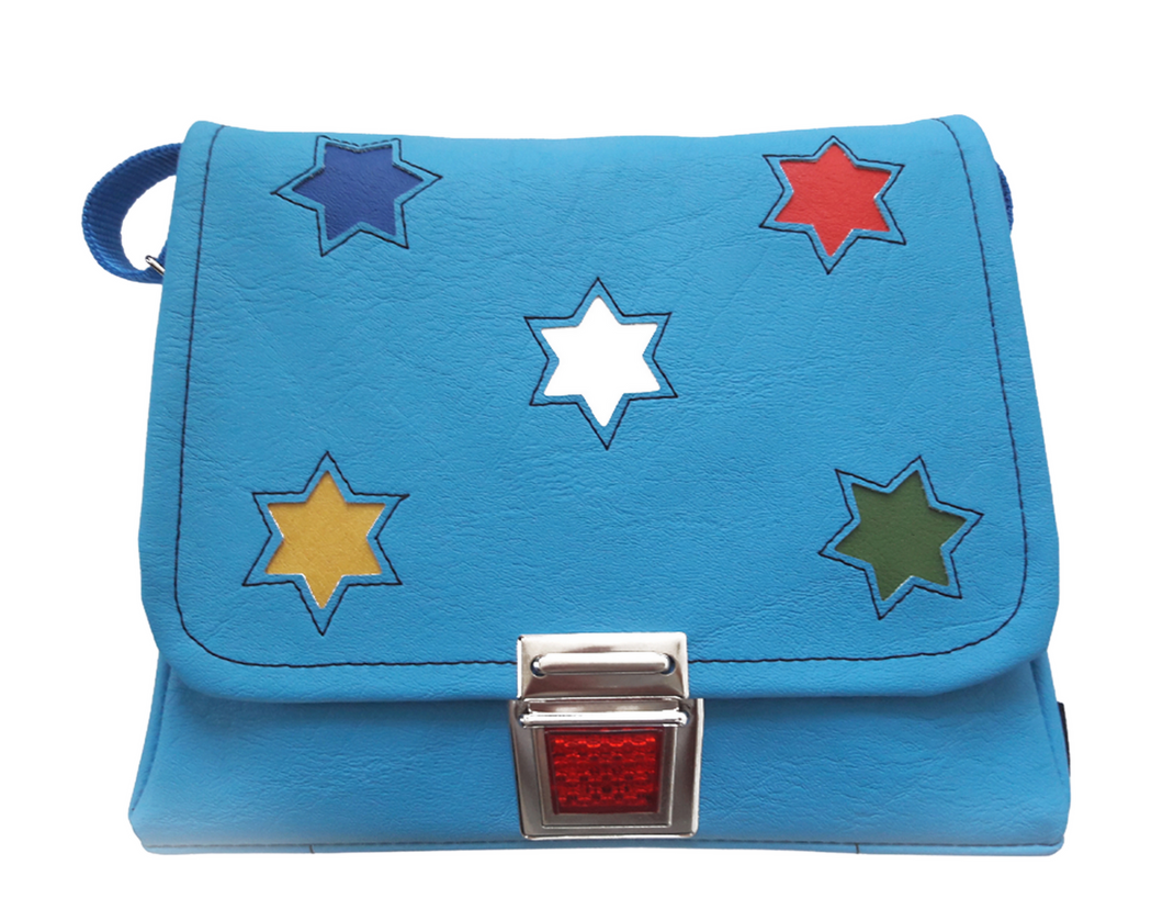 Medusa Kindergartentasche Hellblau mit farbigen Sternen